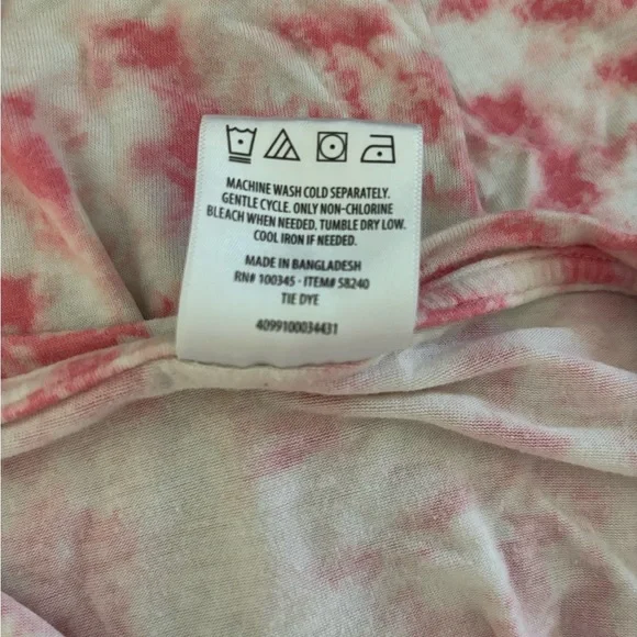 Serra Shirt Women’s XL Pink White Tie Dye Short Sleeve Top Round Neck Casual - Picture 2 of 5